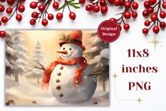 Christmas Forest Cutting Board, Cute Snowman Cutting Board Product Image 1