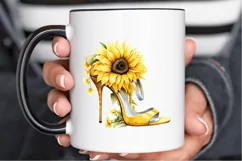 Sunflower High Heel Watercolor PNG Clipart Product Image 2