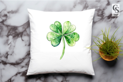 Watercolor Four Leaf Clover Clipart Sublimation PNG Product Image 2