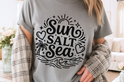 Sun Salt Sea Svg, Summer Vibes Svg, Beach Vacation Svg. Product Image 3