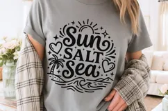 Sun Salt Sea Svg, Summer Vibes Svg, Beach Vacation Svg. Product Image 3