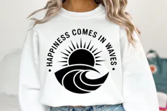 Happiness comes in waves svg | Summer Svg | Shirt Svg Product Image 2