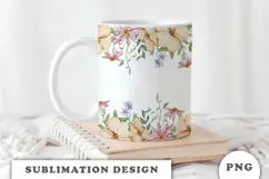 Watercolor Flowers Seamless Border png Product Image 2