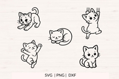 Kittens SVG Bundle | 10 Cute Cat Clipart | SVG, DXF, PNG Product Image 2