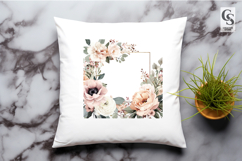 Watercolor Floral Square Frame PNG Product Image 3