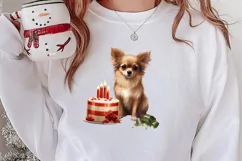 Pets Love Christmas Watercolor Clipart, Christmas PNG Product Image 2