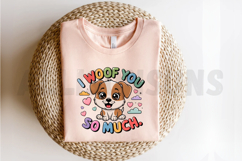 Cute Puppy Cartoon Illustration I Woof You So Much Product Image 2