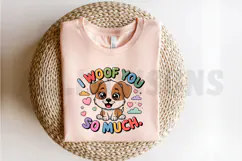 Cute Puppy Cartoon Illustration I Woof You So Much Product Image 2