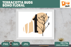 Terracotta Buds Boho Floral Monogram Product Image 1