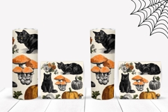 Fall Pumpkins Tumbler, Vintage Black Cat Tumbler Design Product Image 2