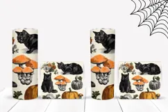 Fall Pumpkins Tumbler, Vintage Black Cat Tumbler Design Product Image 2