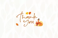Happy Thanksgiving Card, Watercolor Autumn Wreath PNG Product Image 2