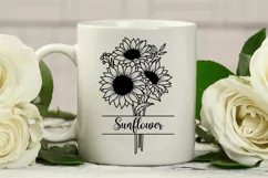 Sunflower Svg, Floral Mason Jar Svg, Sunflower Bouquet Svg Product Image 5