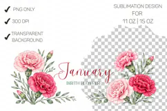 Birth Flower Mug PNG Month Floral Designs Product Image 2