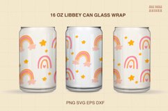 Retro Rainbow Wrap For Libbey Can Glass| Boho SVG Product Image 3