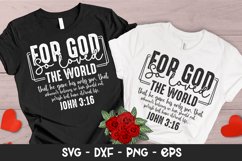 For God So Loved the World Inspirational SVG T-shirt Design Product Image 2