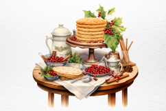 Vintage Floral Christmas Clipart PNG Product Image 2