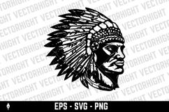 A black and white vector set of Native American warriors Product Image 2