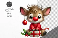 Christmas clipart, Reindeer clipart, Winter clipart Product Image 1