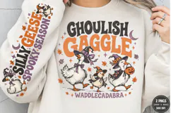 Ghoulish Gaggle Front Sleeve PNG, Halloween Goose Sleeve Shi Product Image 2