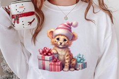 Cute Pink Christmas Animals Clipart Sublimation Product Image 2