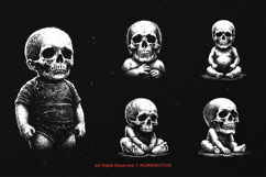 10 Bundle Dark Art Baby Skull Kids Devil Child Death Head Product Image 3