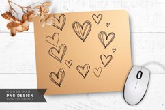 Doodle Hearts on Kraft Mouse Pad PNG Design Product Image 1