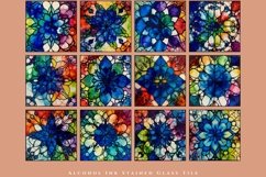 Rainbow Alcohol Ink Stained Glass Tiles| Red Green Blue Product Image 2