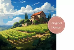 Summer Tumbler Wrap Design, Cute Vineyard Tumbler Design Product Image 2