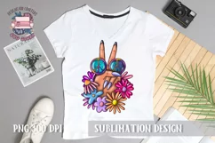Peace sign hand Sublimation design PNG File Flowers Hippie Product Image 2