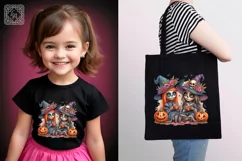 Watercolor Halloween Spooky Tea Party. PNG sublimation Product Image 2