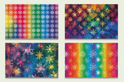 Funky Rainbow Snowflakes Cutting Boards sublimation Design Product Image 2