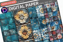 Raised Tile Digital Paper Product Image 1