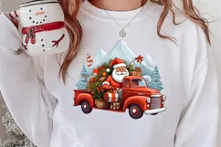 Christmas Truck Sublimation Clipart, Christmas Truck Clipart Product Image 2