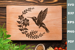 Hummingbird Design, Cutting board, Laser cut, Cricut svg Product Image 2