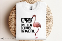 Flamingo Wearing Glasses With Over It Quotes Sublimation PNG Product Image 3
