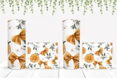 Oranges Tumbler Design, Floral Tumbler Template Product Image 2