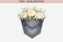 Denim pocket flowers png design for T-shirts Product Image 2