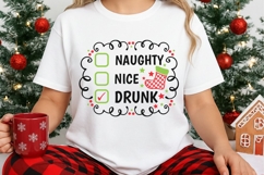 Naughty Nice Drunk Svg, Funny Christmas Checklist Svg. Product Image 3