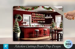 Farmhouse Holiday Coffee Bar Cutting Board PNG Design Product Image 1
