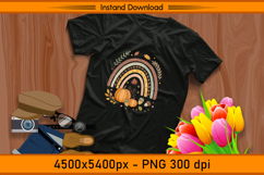 Autumn Rainbow with Pumpkins &amp; Acorns Sublimation PNG Product Image 2