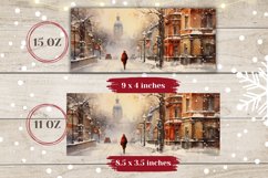 Watercolor Christmas Coffee Mug Wrap, Christmas Sublimation Product Image 2