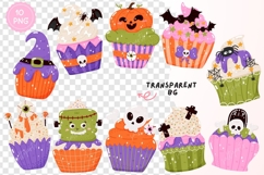 Spooky Halloween Cupcake Clipart Halloween Dessert PNG Product Image 2