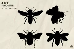 Honey Bee Silhouette Svg Png Eps Product Image 2