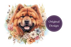 Watercolor Chow Chow Dog Tumbler Wrap PNG, Dog Sublimation Product Image 2