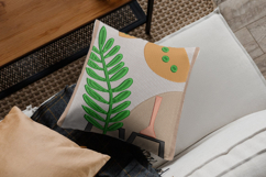 Modern Botanical Vase Leaf Embroidery Design Product Image 2