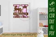 Unicorn Capital Monogram Letter name sign H SVG Product Image 2