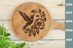 Hummingbird Design, Cutting board, Laser cut, Cricut svg Product Image 2