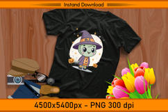 Cute Frankenstein Witch Boy Sublimation Design PNG Product Image 2