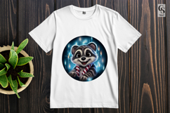 Cute Raccoon Neon Clipart Sublimation PNG Product Image 2